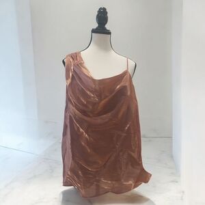 Elegant Copper One-Shoulder Crop Top